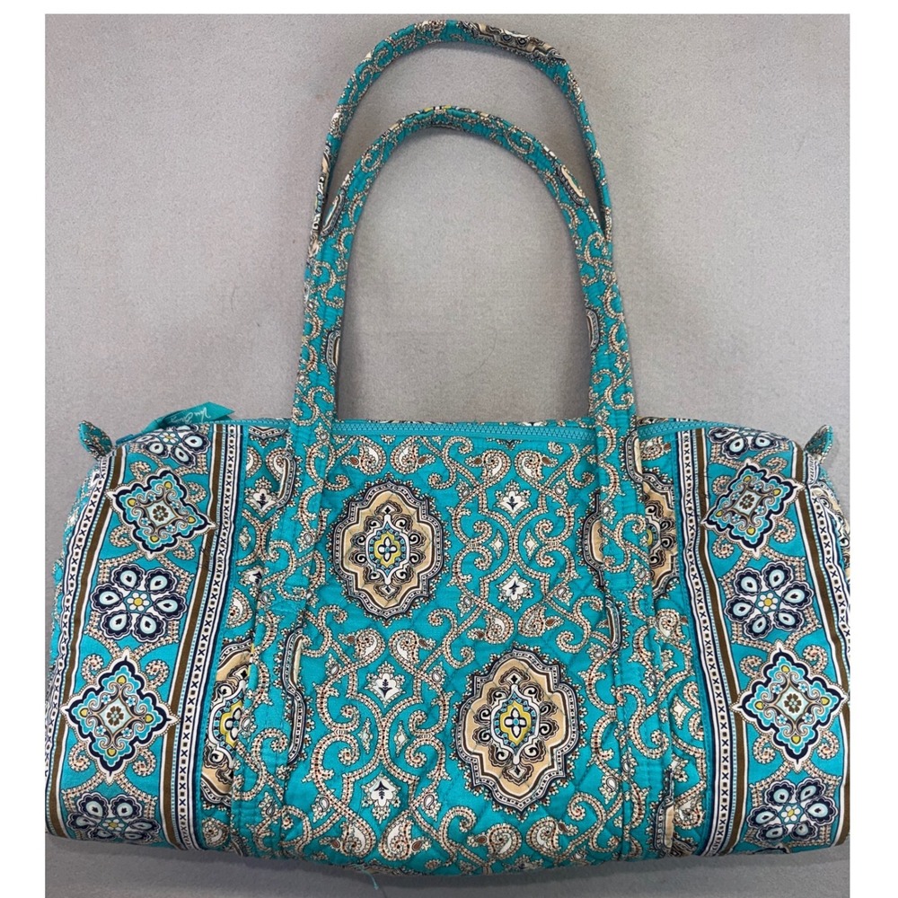 Vera Bradley Retired Totally Turquoise Small Original Duffel Like New Condition